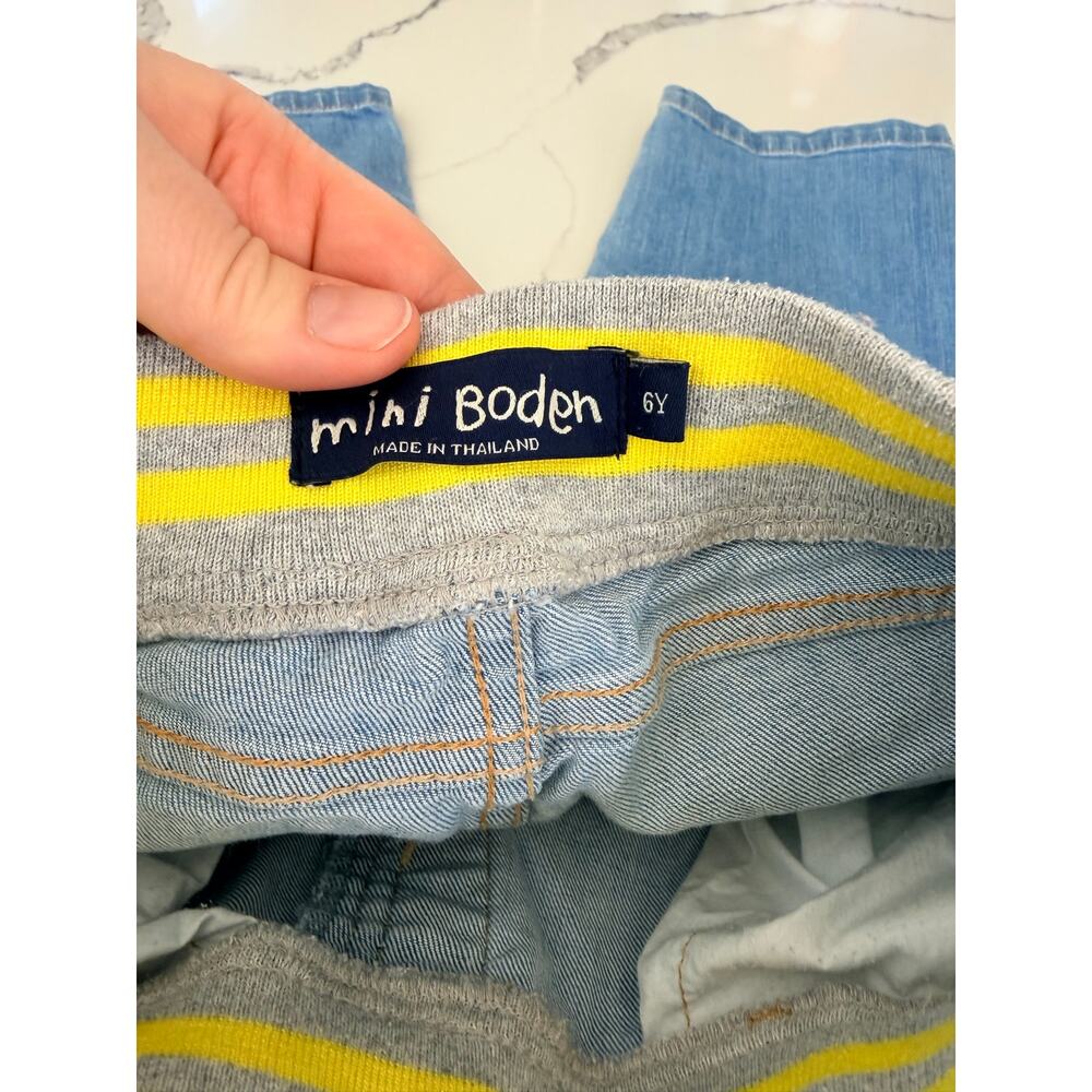 Mini Boden Girls Light Wash Denim Crop Pants Sz 6 - Picture 4 of 4
